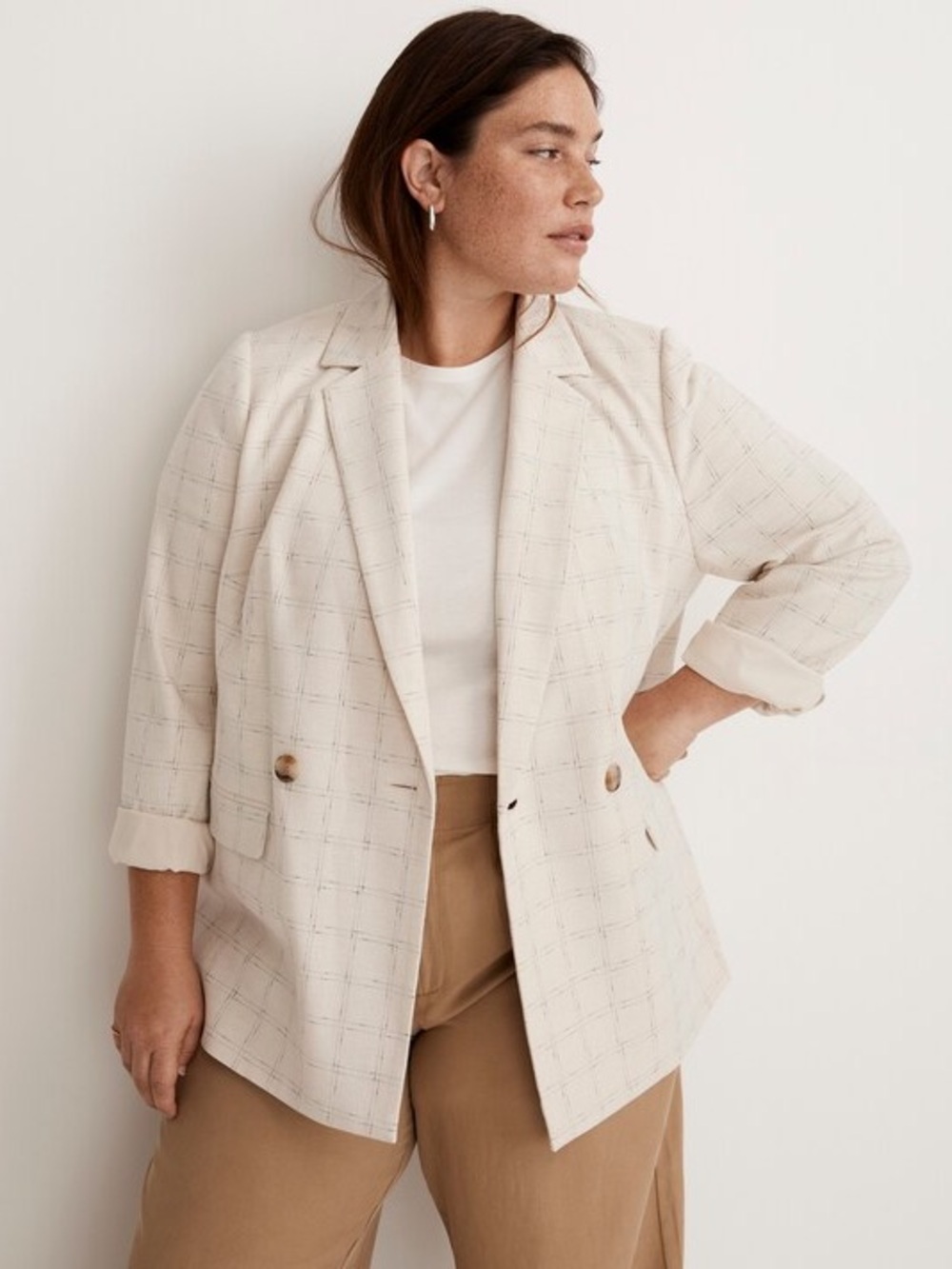 Madewell Caldwell Double-Breasted Blazer in Ghent Plaid
